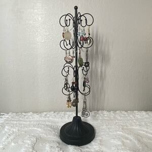 4 TIER EARRING TOWER Metal Eclectic with 24 Costume Jewelry Earring Sets